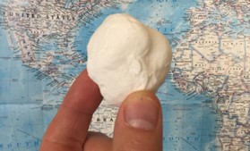 Scale model of geoid reduced to just inches.